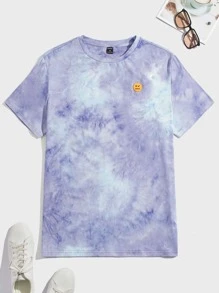 Manfinity VCAY Men Tie Dye Cartoon Face Print Tee - Multicolor - View 1