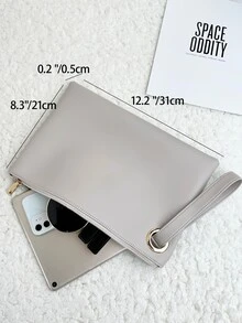 Túi đeo tay nữ màu trơn Thanh lịch - Xám - Xem 4