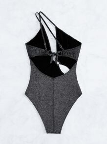 Swim SXY O形環細節單肩連體泳衣