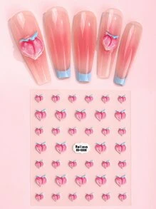 Beauty Sticker 1sheet Peach Design Nail Art Sticker - Multicolor - View 1