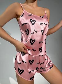 Bộ đồ ngủ Nữ Con số Tim Dễ thương - Hồng - Xem 3
