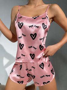 Bộ đồ ngủ Nữ Con số Tim Dễ thương - Hồng - Xem 4