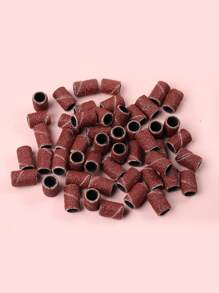 FULL BEAUTY 80#50入組指甲鑽頭砂光帶砂光帽電動指甲拋光頭用於美甲去除器指甲工具 - 巧克力棕 - 查看 2