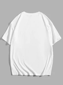 ROMWE MEN Goth Men Skeleton Graphic Tee For Halloween, School - White - View 2