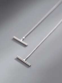 Nooxian Minimalist Threader Earrings - Silver - View 3