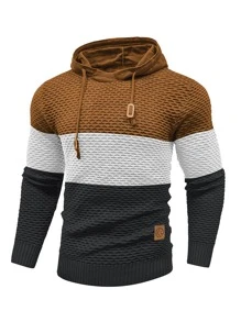 Manfinity Homme Áo len nam Dây kéo Đắp vá Khối Màu Giải trí - Nhiều màu - Xem 1