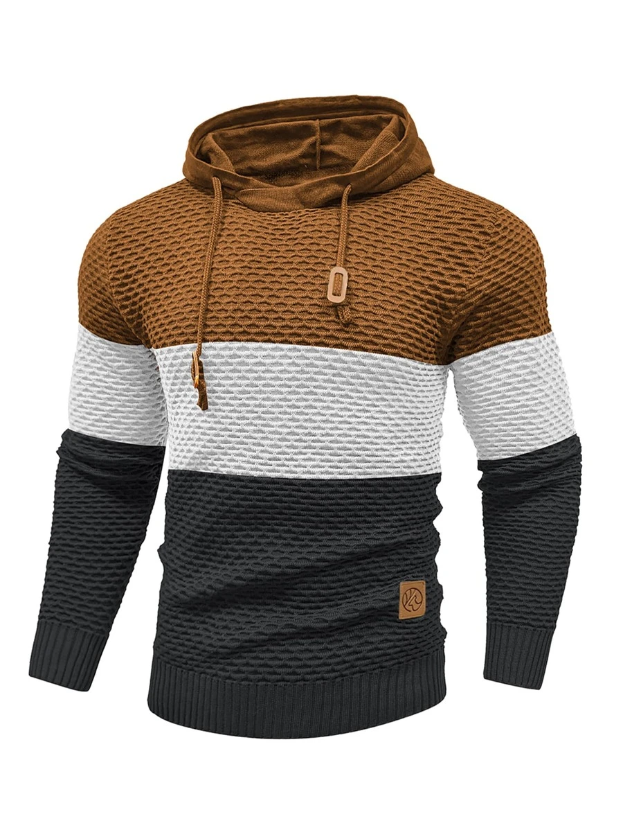 Manfinity Homme Áo len nam Dây kéo Đắp vá Khối Màu Giải trí - Nhiều màu - Xem 1