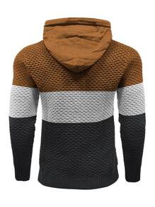 Manfinity Homme Áo len nam Dây kéo Đắp vá Khối Màu Giải trí - Nhiều màu - Xem 2