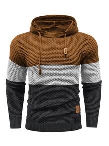 Manfinity Homme Áo len nam Dây kéo Đắp vá Khối Màu Giải trí - Nhiều màu - Xem 3