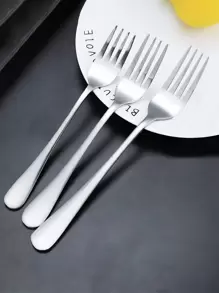 4 piezas Tenedor de acero inoxidable - Plateado - Ver 1