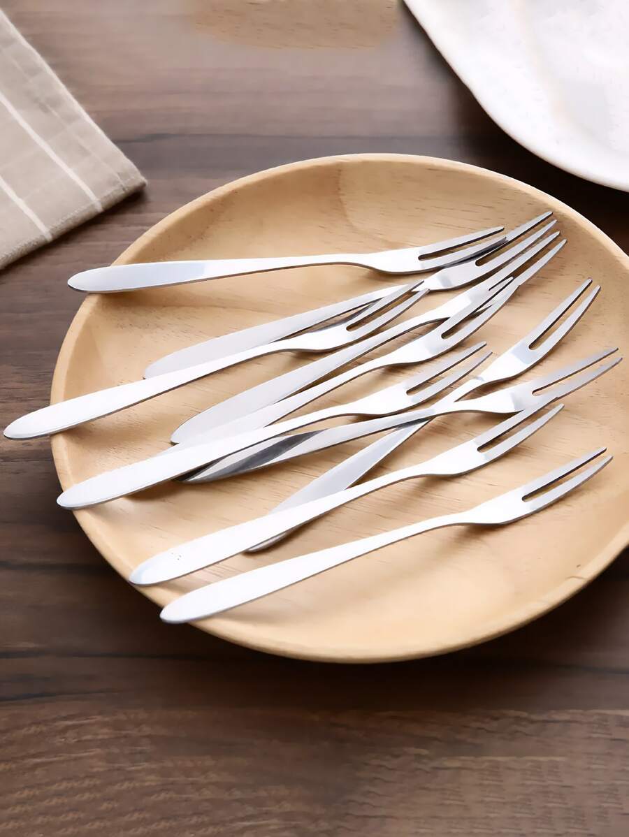 10pcs Stainless Steel Fork - Silver - View 1