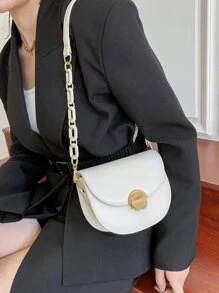 Mini Metal Decor Flap Saddle Bag