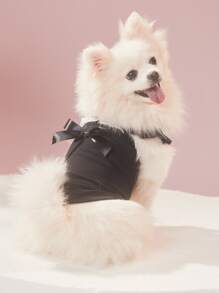 ROMWE 1 pieza Tank de mascota con diseño de lazo - Negro - Ver 5