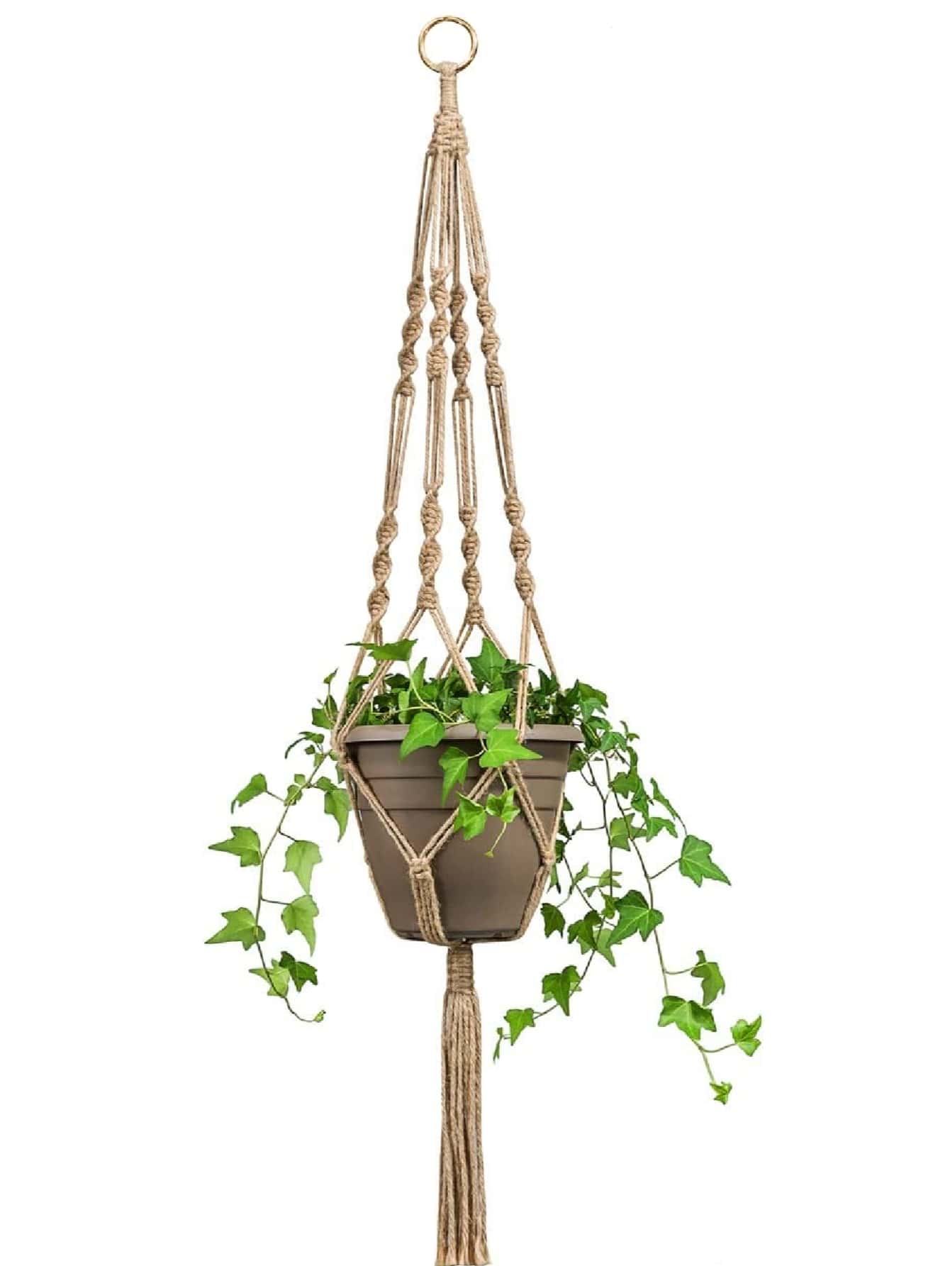 1入組流蘇邊植物架 - 棕色 - 查看 1