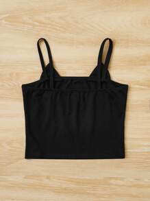 SHEIN Tank Tops & Camis Bé Gái Hoạt hình Dễ thương - màu đen - Xem 2