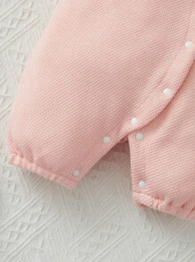 Baby Ruffle Trim Romper & Accessory Hat - Pink - View 5