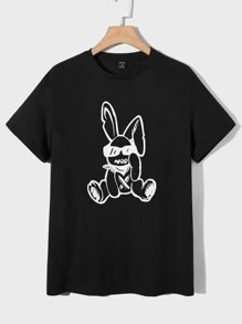 Manfinity Men Cartoon Graphic Tee - Black - View 1