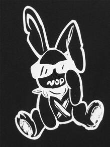 Manfinity Men Cartoon Graphic Tee - Black - View 3