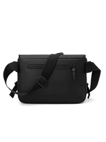 Men Letter Graphic Bum Bag - Grey - View 2