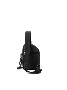 DINGXINYIZU Mini Men Minimalist Chain Decor Bum Bag - Black - View 2