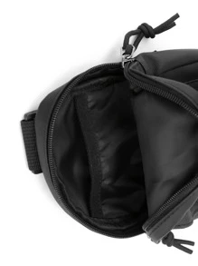 DINGXINYIZU Mini Men Minimalist Chain Decor Bum Bag - Black - View 6