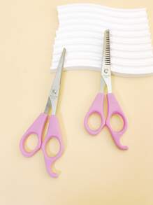 件不銹鋼理髮剪刀套裝，包括直剪和牙齒剪 - 粉色 - 查看 2