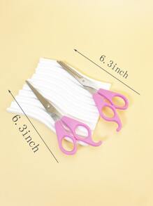 件不銹鋼理髮剪刀套裝，包括直剪和牙齒剪 - 粉色 - 查看 4