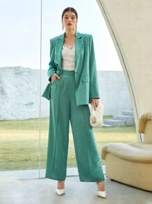 BizChic 西裝領翻蓋細節西裝外套 - 綠色 - 查看 5