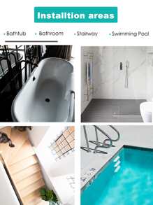 30入組幾何樣式防滑淋浴間墊 - 深灰色 - 查看 7