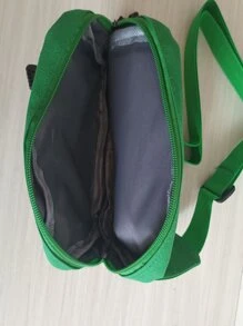 Cangurera mini con diseño de parche de letra - Verde - Ver 4