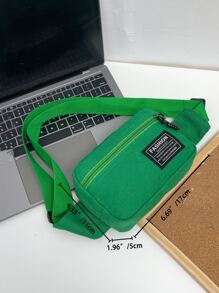 Cangurera mini con diseño de parche de letra - Verde - Ver 5