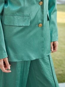 BizChic 西裝領翻蓋細節西裝外套 - 綠色 - 查看 9
