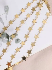 1入組星形裝飾鏈條DIY首飾配件 - 金黃色 - 查看 2