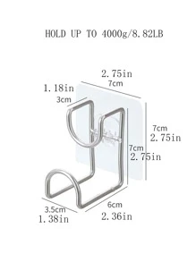 1 pieza Estante de almacenaje montado en la pared de acero inoxidable - Plateado - Ver 3