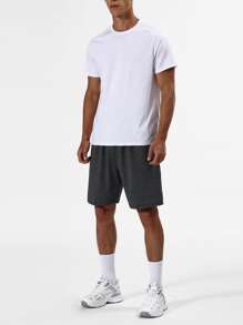 Manfinity Sport Corelite Conjunto deportivo para hombres con camiseta de manga raglán y pantalones cortos, traje atlético, conjunto de pantalones cortos - Multicolor - Ver 3