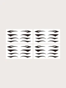 Bộ dụng cụ dán hình xăm , 4 tờ Bút kẻ mắt Hình xăm cho trẻ em , Hình xăm dán người lớn , Bút kẻ mắt hình xăm thực tế , Dành cho phụ nữ và trẻ em gái - màu đen - Xem 1