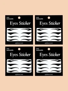 Bộ dụng cụ dán hình xăm , 4 tờ Bút kẻ mắt Hình xăm cho trẻ em , Hình xăm dán người lớn , Bút kẻ mắt hình xăm thực tế , Dành cho phụ nữ và trẻ em gái - màu đen - Xem 3