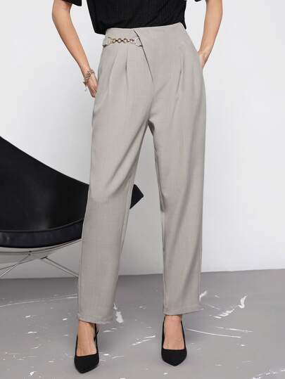 BizChic High Waist Chain Detail Trousers