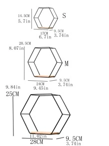 1pc Geometric Design Wall Mounted Storage Rack, Black Iron Wall Organizer For Home Decor Fall Home Decor  Room Decor - Black - View 2