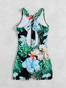 Phụ nữ một mảnh Cắt ra Dây kéo Nhiệt đới Boho - Nhiều màu - Xem 5