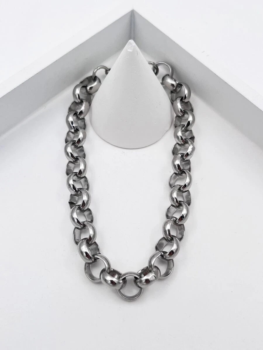 Pulsera de cadena minimalista - Plateado - Ver 1