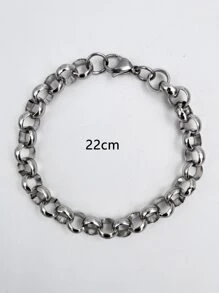 Pulsera de cadena minimalista - Plateado - Ver 3