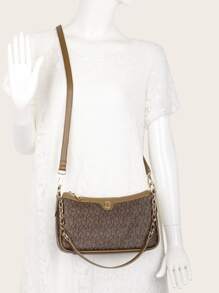 DK DKMG 1pc PU Letter Design Chain Shoulder Bag, Crossbody Bag, Suitable For Daily Use Or Festival Gift - Multicolor - View 4