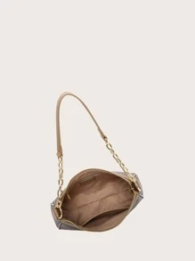 DK DKMG 1pc PU Letter Design Chain Shoulder Bag, Crossbody Bag, Suitable For Daily Use Or Festival Gift - Multicolor - View 9