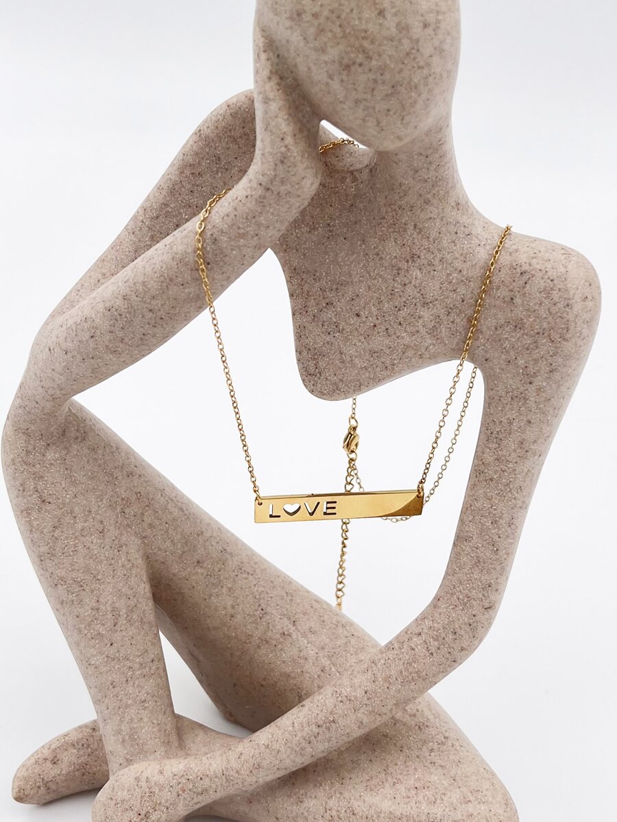 Geometric Pendant Necklace - Yellow Gold - View 1