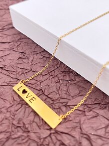 Geometric Pendant Necklace - Yellow Gold - View 2