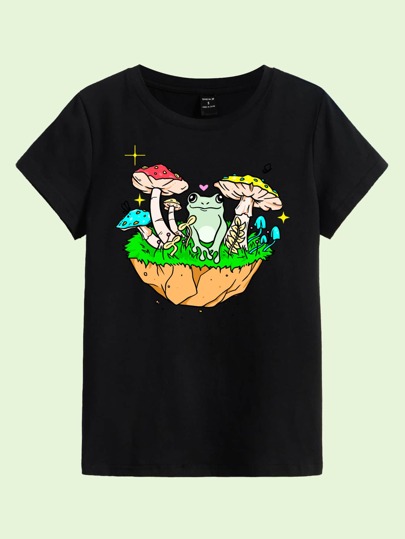 Newton Collection تي شيرت فطر و بطباعة ضفدع