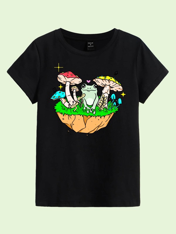 Newton Collection Mushroom & Frog Print Tee