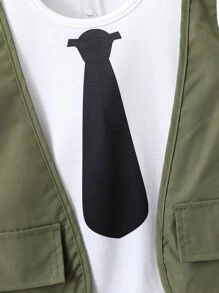 SHEIN Young Boy 2 In 1 Tee & Shorts - Multicolor - View 7