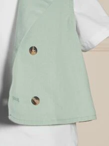 SHEIN Baby Boy Double Breasted Vest Blazer & Shorts & Tee - Multicolor - View 5